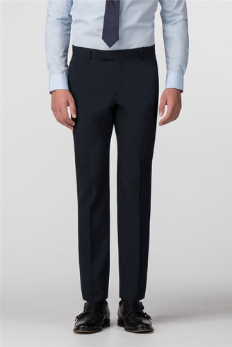 Plain Navy Panama Slim Fit Trousers
