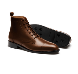 Cap toe Boots - brown italian calf leather