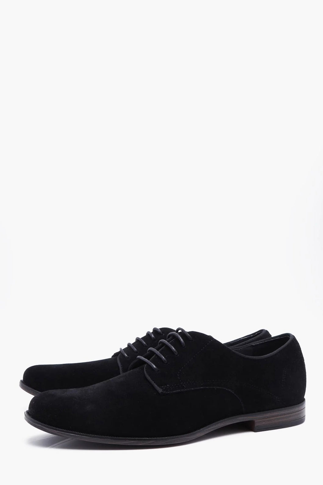 BLACK FAUX SUEDE DERBY