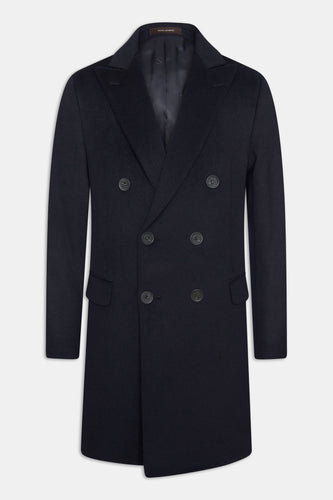 SEBASTIAN DOUBLE BREASTED COAT - DARK BLUE