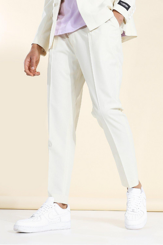 TAPERED SUIT TROUSERS WITH POCKET SQUARE