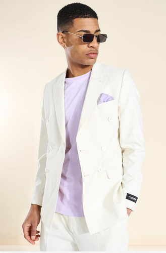 DOUBLE BREASTED SUIT JACKET WITH POCKET