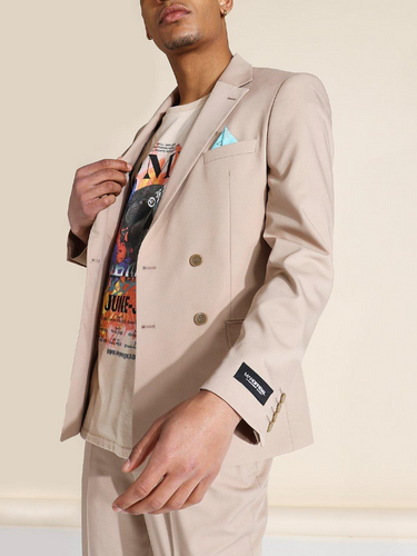DOUBLE BREASTED SUIT JACKET WITH POCKETS