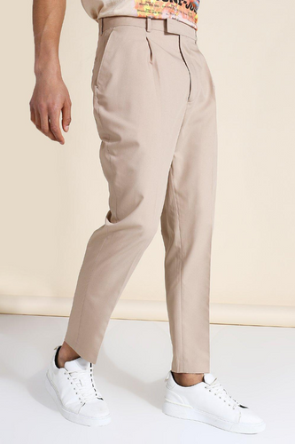 TAPERED SUIT TROUSERS WITH POCKET SQUARE