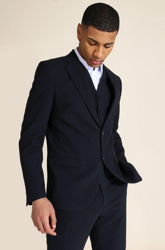 SLIM NAVY SINGLE BREASTED JACKET