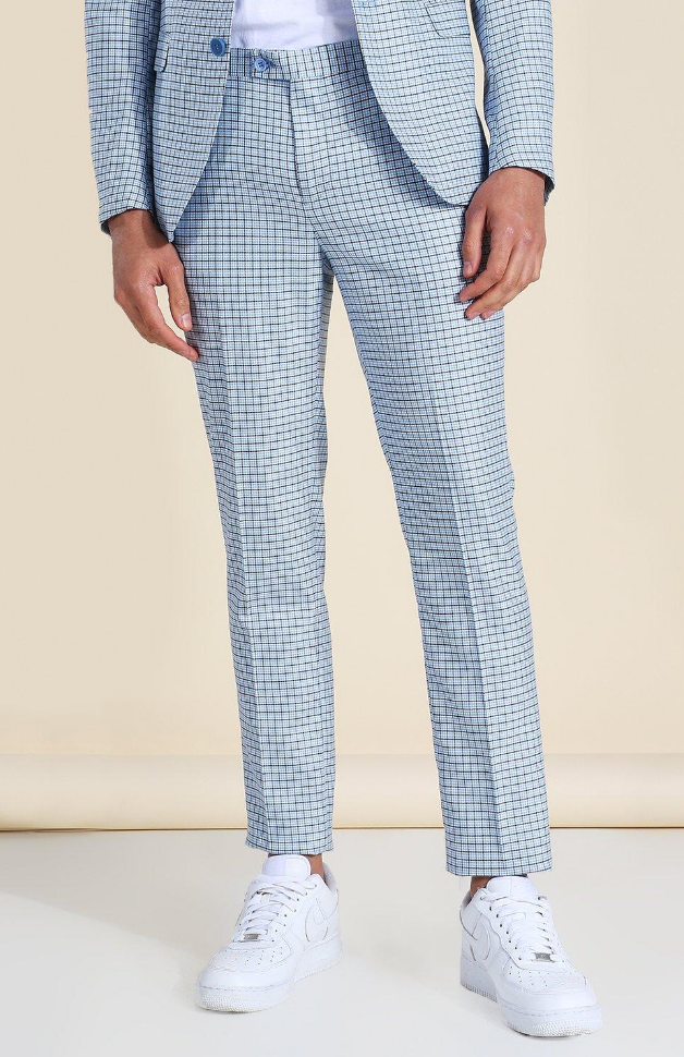 SKINNY HOUNDSTOOTH SUIT TROUSER