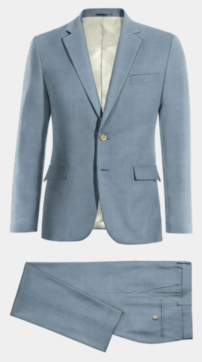 Blue Houndstooth wool Suit