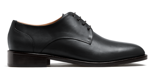 Derby dress shoes - black italian calf leather
